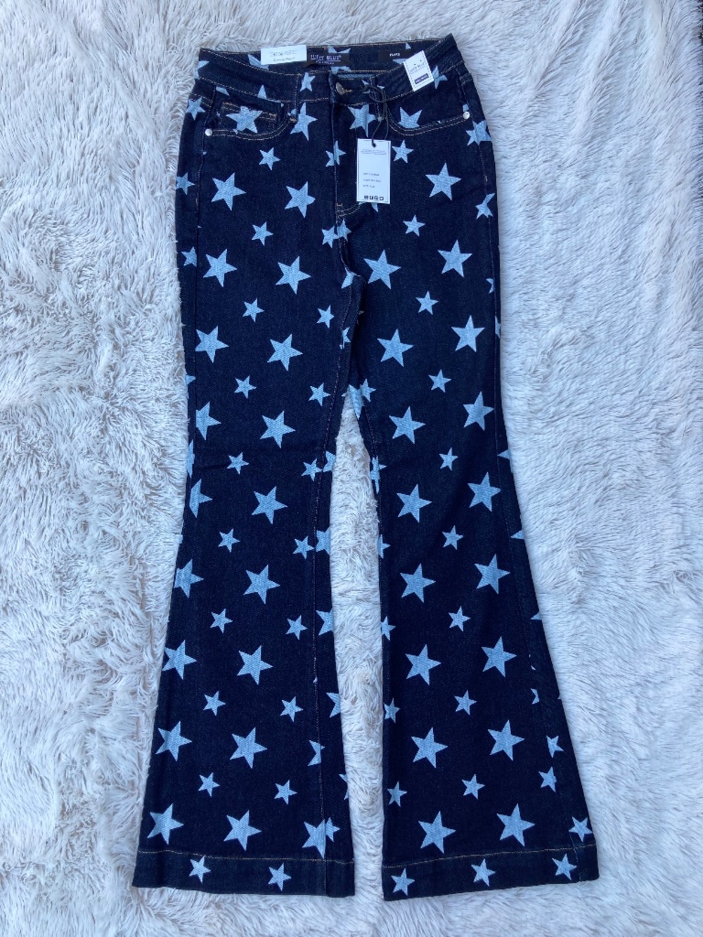 NWT Judy Blue High Waist, Flare Star Jeans Size 7/28